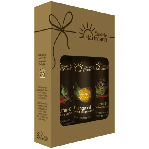 Würziges Trio - Chili-Pfeffer-Öl 0,25l, Orangenöl 0,25l & Mediterranes Öl 0,25l 